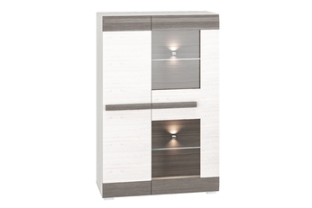 két ajto witryna Blanco 05 - 92 cm - fenyőfa sniezna / new grey