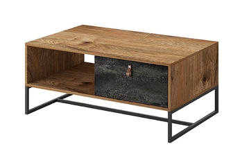 Konferenčný stolík moderná z szuflada Arti 104 - Dub ribbeck / Čierny kamien
