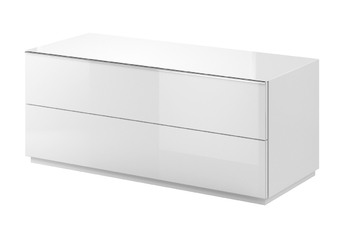 Komoda modulowa TV sklopná Helio 41 - Biely / Biele sklo