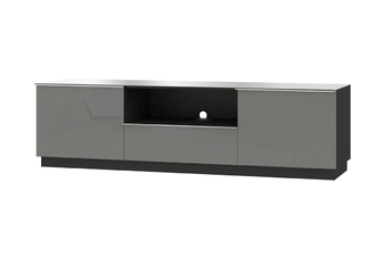 TV stolek Helio 40 modulární - černá / šedé sklo