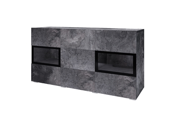 Komoda so zásuvkami Baros 26 - 132 cm - tmavý beton / schiefer