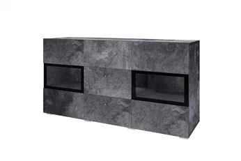 Komoda so zásuvkami Baros 26 - 132 cm - tmavý beton / schiefer