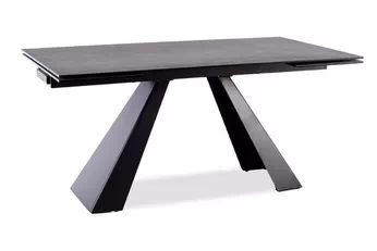 Stůl rozkladany Salvadore Ceramic 160-240x90 cm - šedá mramor / černá