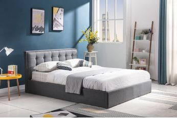 Moderná čalúnená posteľ s úložným priestorom Padva 120x200 - popolavá