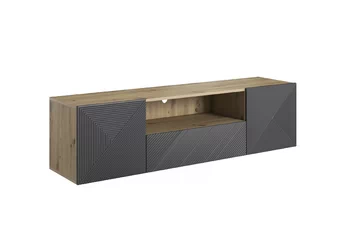 skříňka RTV závěsná z szuflada Asha 167 cm - artisan / rivier stone mat