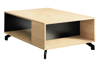Moderní Konferenční stolek s výklenky Madison MD14 - Černý / Dub piškotový