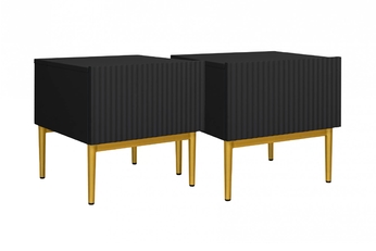 Komplet szafek nocnych Nicole 46 cm - Čierny / zlote nozki