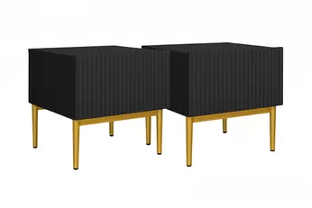 Komplet szafek nocnych Nicole 46 cm - Čierny / zlote nozki