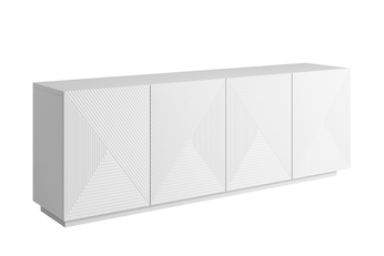 Komoda Asha 200 cm štvordverová - biely mat