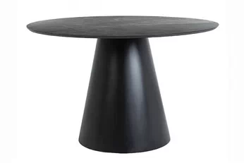 Stůl okragly Angel 120 cm - šedá mramor / černá