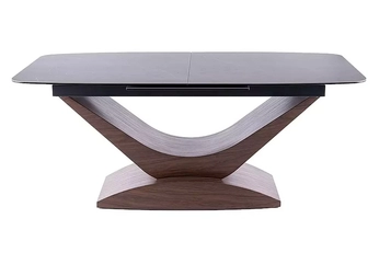 Stůl rozkladany Dolce Ceramic 180-240x95 cm - šedá mramor / ořech