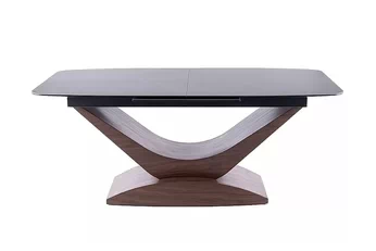 Stôl rozkladany Dolce Ceramic 180-240x95 cm - šedý mramor / Orech
