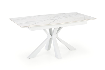 Rozkladací stôl Nolvari 160-200x89 cm - biely mramor