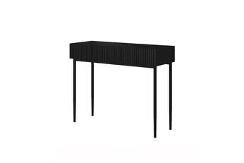 modern konsola / toaletka Nicole cu sertare cu picioare metalice 100 cm - negru mat / picioare negru