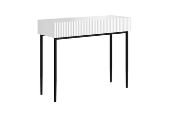 Písací stôl Nicole 100 cm so zásuvkami - biely mat / čierny nozki