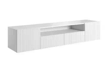 TV skrinka závesná Nicole 200 cm z wneka i zásuvkami - biela / biela mat