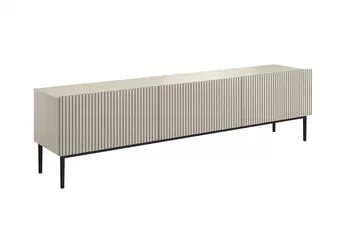 skříňka RTV Nicole 200 cm na kovových nohách z szuflada - kašmír / černá nozki