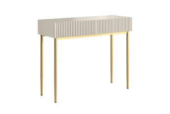 Písací stôl Nicole 100 cm so zásuvkami - kašmír / zlote nozki