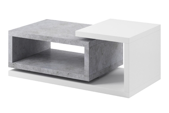 asztal kawowy Bota 97 z wnekami 120 cm - fehér / beton colorado