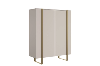 Komoda vysoká Verica 120 cm dvojdverová - kašmír / zlote nozki - Limitowana ponuka
