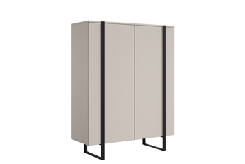 Komoda vysoká Verica 120 cm dvojdverová - kašmír / čierny nozki