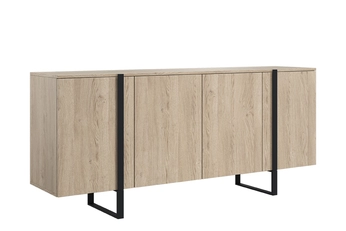 Komoda Verica 200 cm štvordverová - Dub biszkoptowy / čierny nozki