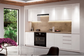 Komplet nábytku kuchennych Aspen 280cm z cokolem - bílý lesk