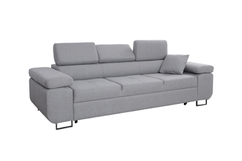 Pohovka s funkciou spania Annabelle - jasnoszara plecionka Loft 19 Grey / nožičky čierny