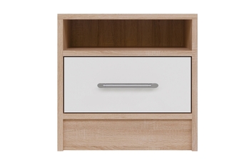 Nočný Stolík Smart z szuflada 40 cm - Dub sonoma / Biely