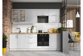 Komplet nábytku kuchynského Natalia 260cm z DK60 - šedý mat