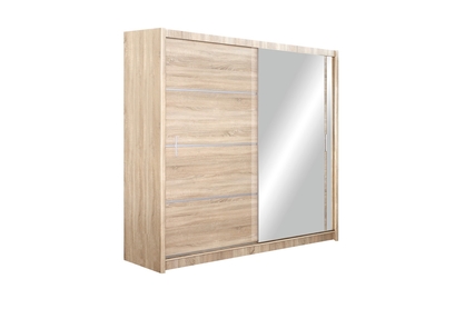 Skříň s posuvnými dveřmi se zrcadlem Vista 203 cm - Dub sonoma