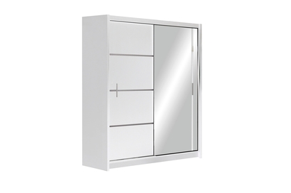 Skříň s posuvnými dveřmi se zrcadlem Vista 150 cm - Bílý mat  