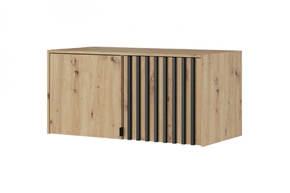 Nadstavec s lamelami do skrine Neria 105 cm - dub artisan / čierna