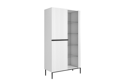 Vitrína Nicole 100 cm - bílý mat / černé nožky