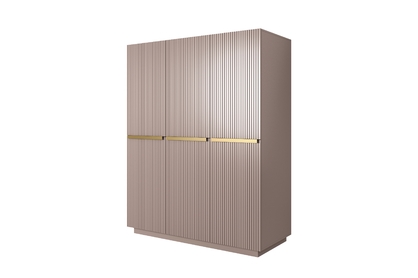 Dulap Nicole 150 cm - MDF roz antic / mânere aurii