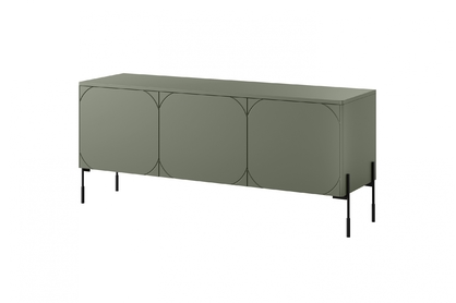 TV stolík Sonatia 150 cm s ukrytou zásuvkou - olivová