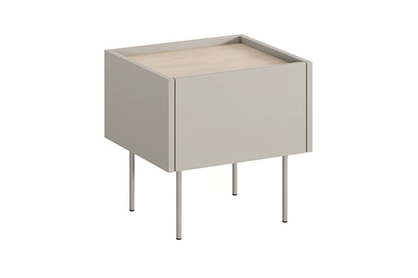 Nočný stolík so zásuvkou Desin 45 cm - kašmírová / dub nagano