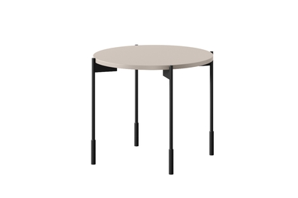Okrúhly konferenčný stolík Sonatia 45 cm na kovových nohách - kasmír