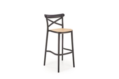 Barová stolička H111 - čierna / hnedá