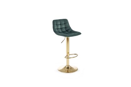 H120 Barová stolička Nohy - zlaté, Sedák - tmavý Zelený (1p=1szt)