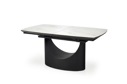 OSMAN stůl rozkládací, Bílý mramor / Černý