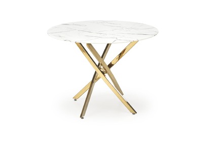 RAYMOND 2 stôl, Pracovná doska - Biely mramor, Nohy - zlaté (2p=1szt)