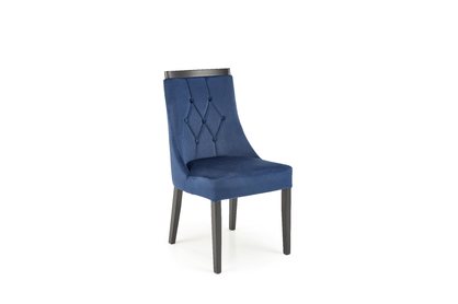 Židle čalouněné Royal - Černý / Námořnická modrá