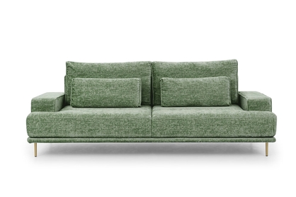 Canapea pentru sufragerie Nicole - verde Miu 2048/Picioare aurii