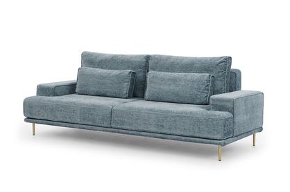 Canapea de sufragerie Nicole - albastru Miu 2053/Picioare aurii