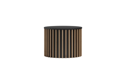 kávový stolík okrúhly z lamelami Latte LE-Stôlík - artisan/Čierny