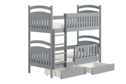 Dřevěná patrová postel Amely 80x180 - šedá