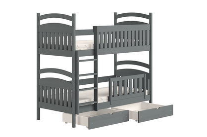 Dřevěná patrová postel Amely 70x140 - grafit