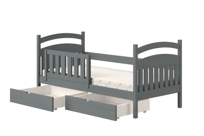 dřevěná dětská postel Amely - Barva grafit, rozměr 80x180