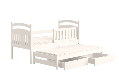 Detská posteľ prízemná výsuvna Amely - Farba Biely, rozmer 80x160